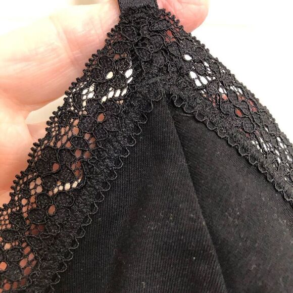 JENNI INTIMATES - NWT - L Sz M “On Repeat” Wide Lace Bralette in Deep Black - Picture 7 of 14